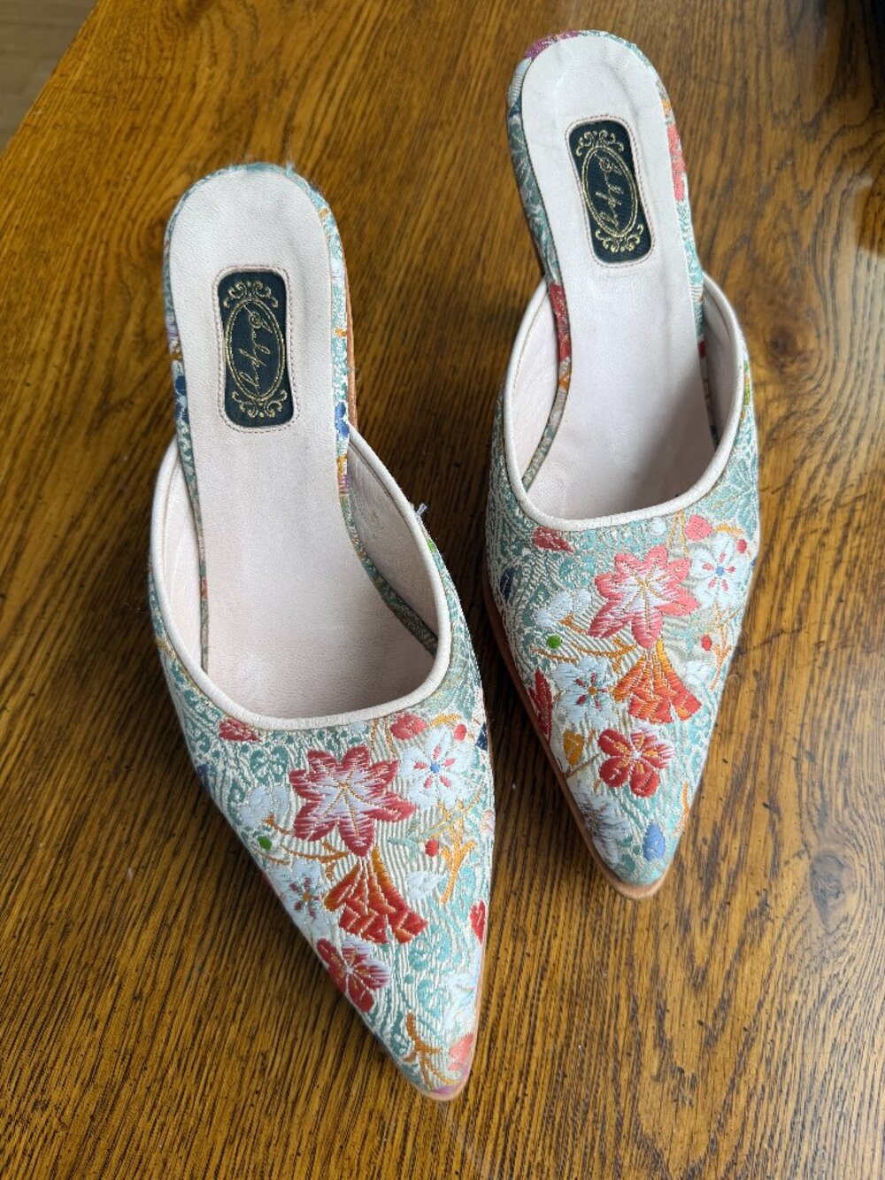 Salby embroidered mules